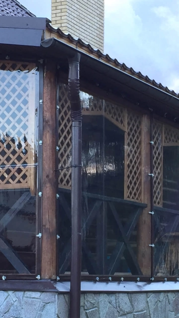 Обогрев террас с пвх окнами и предотвращение запотевания ✪ Мягкие окна Wood Luxury